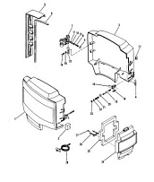 Капот и передняя крышка 2-Х ТАКТНОГО ПЛМ MERCURY 50EO Серийный номер от 6428681 до 0B122929